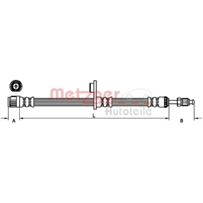 Bilde av METZGER 4110226 Bremseslange 481 PEUGEOT: 207 Hatchback, 208 I CITROËN: C3 Picasso