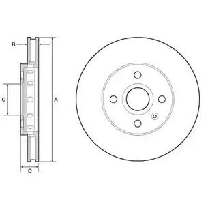 Bilde av DELPHI BG4647C Bremseskiver 256 22 4 ventilert belagt ubehandlet uten hjullager, ABS sensorring VOLKSWAGEN: up! Hatchback, SKODA: Citigo