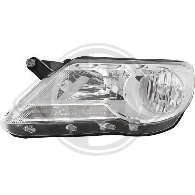 Bilde av DIEDERICHS 2255981 Frontlykter venstre H7/H7 Halogen for høyrekjøring med motor høydejustering hovedlys VOLKSWAGEN: Tiguan I