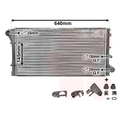Bilde av VAN WEZEL *** IR PLUS 17002295 Radiator Aluminium 578 315 34 med tilbehør Kjøleribber satt sammen mekanisk