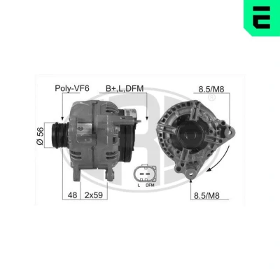 Bilde av ERA 210194A Dynamo 14V 120A VOLKSWAGEN: Transporter 4, Polo IV Hatchback, III SKODA: Fabia 2, 1 Combi, I Hatchback