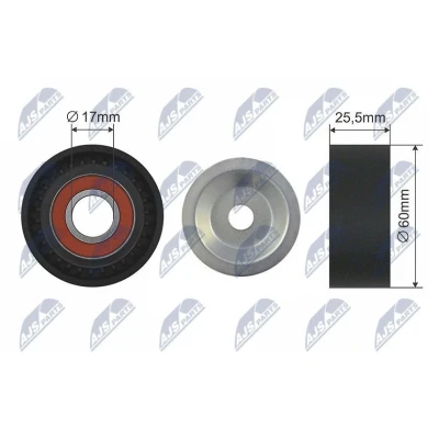 Bilde av Strammerull, kilerem med ribber, dacia,nissan,renault, 1192500QAA, 11925 00QAA, 1192500QAL, 00QAL, 77 00 102 872, 7700102872, 82 0