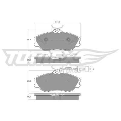 Bilde av TOMEX brakes TX 11 28 Bremseklosser framaksel inkl. slitasjevarselkontakt AUDI: Coupe B3, 80 B4 Sedan, 90 B3