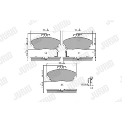 Bilde av JURID 571438J Bremseklosser med akustisk slitasjevarsel tilbehør LOTUS: Elise S1, HONDA: CIVIC 7 Hatchback, 6 Stufenheck
