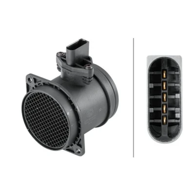 Bilde av HELLA 8ET 358 095 401 Luftmengdemåler uten pakning VOLKSWAGEN: Transporter 5, Golf 4, Multivan 5 (7HM, AUDI: A3 Sportback, Hatchback