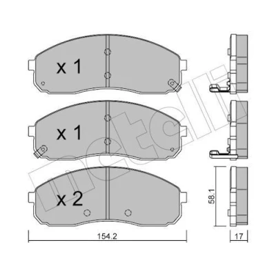 Bilde av Bremseklosser sett METELLI 22 0631 0