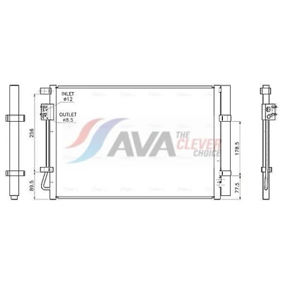 Bilde av AVA COOLING SYSTEMS HY5602D Kondensator med tørker 17,2mm 12,8mm Aluminium 368mm R134a