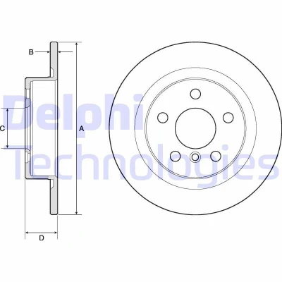 Bilde av DELPHI BG4812C Bremseskiver 280 10 5 fullt ut belagt ubehandlet uten hjullager, ABS sensorring BMW: 2 Active Tourer, Gran X1