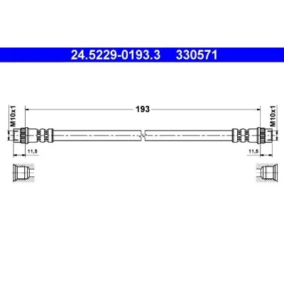 Bilde av ATE 24.5229 0193.3 Bremseslange 193 RENAULT: Kangoo I Express