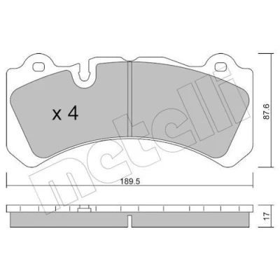 Bilde av METELLI 22 1328 0 Bremseklosser klargjort for slitasjeindikator VOLVO: V60 I, S60 II, II