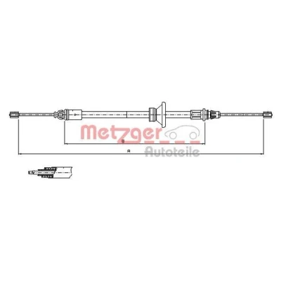 Bilde av METZGER 11.6801 Bremsekabel foran 502 COFLE OPEL: Vivaro A Combi, Van, NISSAN: Primastar Minibuss, RENAULT: TRAFIC 2 Bus