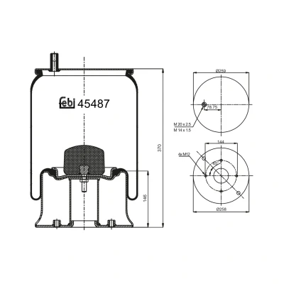 Bilde av FEBI BILSTEIN 45487 Fjærbelg, luftfjæring