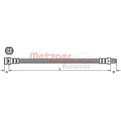 Bilde av METZGER 4111214 Bremseslange 422 FORD: FOCUS 3, C Max 2