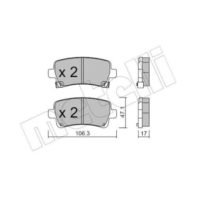 Bilde av Bremseklosser sett, Bakaksel, chevrolet,opel,saab,vauxhall, 13237765, 13237766, 13237768, 13338368, 13343450, 13365958, 1605103, 1605130