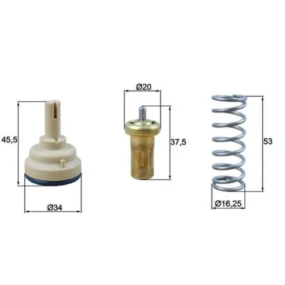 Bilde av MAHLE ORIGINAL TX 181 95D Termostat 95 34 med tetning VOLKSWAGEN: Tiguan I, Sharan II, Touran I