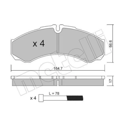 Bilde av Bremseklosser sett METELLI 22 0212 3