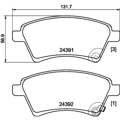 Bilde av HELLA 8DB 355 012 511 Bremseklosser med akustisk slitasjevarsel bremsecaliperskruer tilbehør SUZUKI: SX4 I Hatchback
