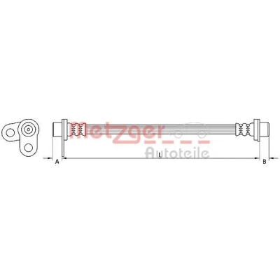 Bilde av METZGER 4110747 Bremseslange 278 MITSUBISHI: Outlander 2 SUV, PEUGEOT: 4007, CITROËN: C Crosser SUV