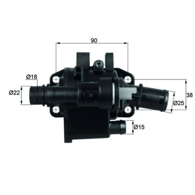 Bilde av MAHLE ORIGINAL TH 42 83 Termostat med tetning FORD: FIESTA 6, 5, PEUGEOT: 307 Hatchback, 107 206 Hatchback