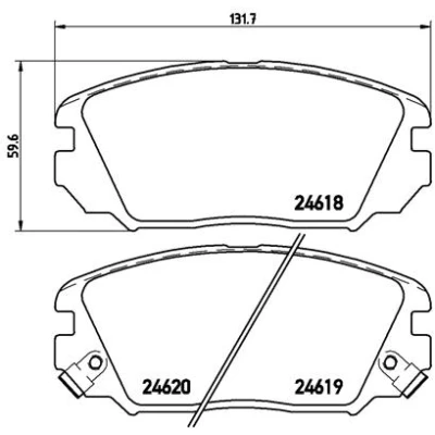 Bilde av BREMBO P 30 031 Bremseklosser med akustisk slitasjevarsel tilbehør HYUNDAI: Grandeur