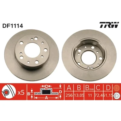 Bilde av TRW DF1114 Bremseskiver 256 13 5 118 fullt ut spraylakkert FIAT: Ducato I Van, Flatvogn lastebil/Chassis