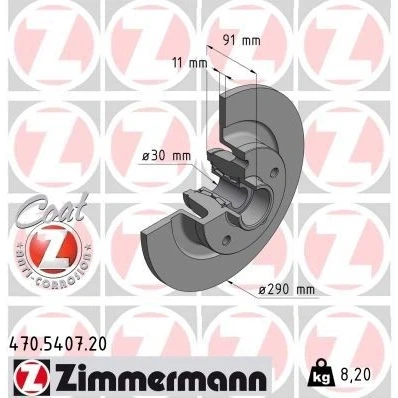 Bilde av ZIMMERMANN 470.5407.00 Bremseskiver 290 11 5/5 5 114 fullt ut med hjullager, ABS senorring