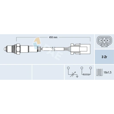 Bilde av FAE 77122 Lambdasonde oppvarmet NISSAN: 200SX