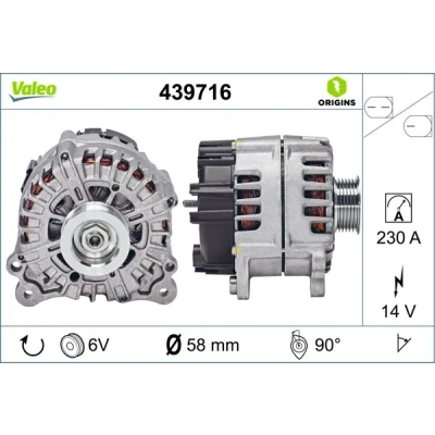 Bilde av VALEO 439716 Dynamo 14V 230A VOLKSWAGEN: Touareg II