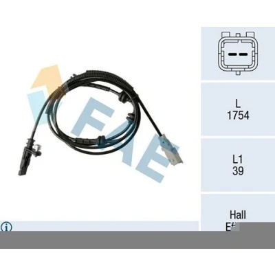 Bilde av FAE 78517 ABS Sensor med kabel Hall prinsipp 2 1754 CITROËN: C5 III Stasjonsvogn, 3, C6 Sedan, PEUGEOT: 407 SW, Coupé, Sedan