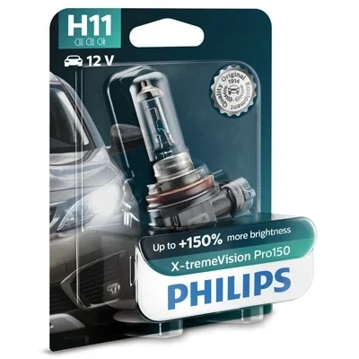 Bilde av Halogenlampe PHILIPS X tremeVision Pro150 H11 PGJ19 2, passer mange bilmodeller, 000000 001606, 7701049263, 90981 13075, YZZDD, BR