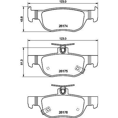 Bilde av HELLA 8DB 355 040 101 Bremseklosser inkl. slitasjevarselkontakt MAZDA: MX 30