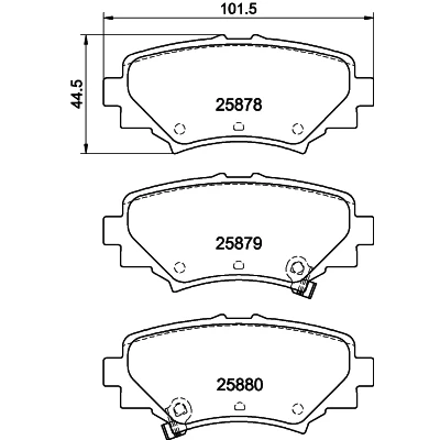 Bilde av HELLA 8DB 355 021 411 Bremseklosser med akustisk slitasjevarsel MAZDA: 3 Hatchback, Sedan