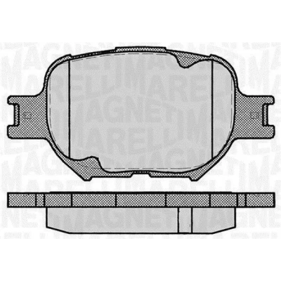 Bilde av MAGNETI MARELLI 363916060493 Bremseklosser klargjort for slitasjeindikator TOYOTA: Corolla IX Hatchback, Station Wagon, Celica VII Coupé