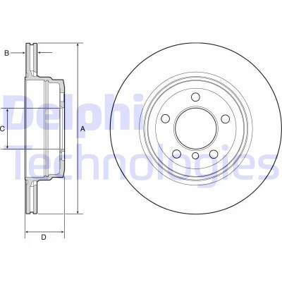 Bilde av DELPHI BG4937C Bremseskiver 324 20 5 ventilert belagt høy karbon uten hjullager, ABS sensorring BMW: 7