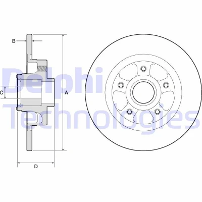 Bilde av DELPHI BG9132RS Bremseskiver 274 11 5 fullt ut oljet ubehandlet med hjullager, ABS senorring RENAULT: SCENIC 3, Fluence, GRAND 3