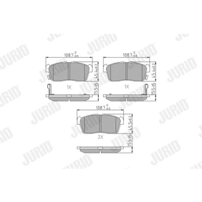 Bilde av JURID 572471J Bremseklosser med akustisk slitasjevarsel uten tilbehør SUZUKI: IGNIS I, 2, Alto VII, SUBARU: JUSTY 4, NISSAN: Pixo