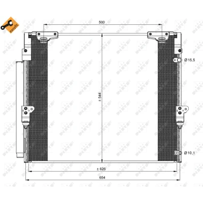 Bilde av NRF EASY FIT 35862 Kondensator med tørker, tetningsring 15,5 10,1 Aluminium 626