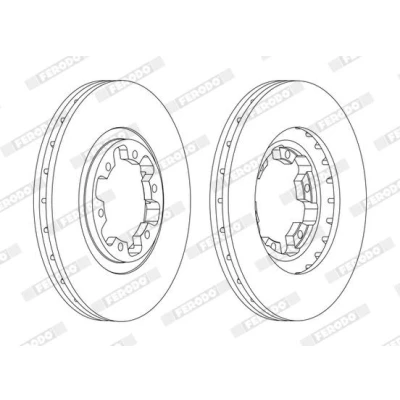 Bilde av FERODO Bremseskive NISSAN: Navara Pick up, NP300 up PREMIER 28mm 6 ventilert belagt DDF1626C DDF1626C,40206VE800,402061W600,402066W500,13502051