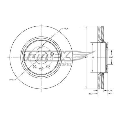 Bilde av Bremseskive TOMEX Brakes TX 74 14