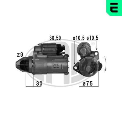 Bilde av ERA 220742A Starter 12V 1,4kW 9 30 50 75mm SAAB: 3 Stasjonsvogn, Sedan, CHEVROLET: Captiva, OPEL: Insignia A Hatchback