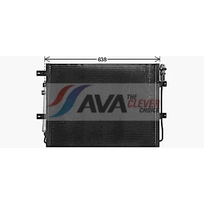Bilde av AVA COOLING SYSTEMS AU5346D Kondensator med tørker 15,5mm 10,2mm Aluminium 615mm R134a LAND ROVER: Range Rover Sport