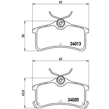 Bilde av BREMBO P 83 084 Bremseklosser med akustisk slitasjevarsel uten tilbehør TOYOTA: Avensis I Sedan, Corolla VIII Liftback, Stasjonsvogn