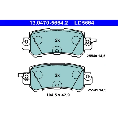 Bilde av ATE Ceramic 13.0470 5664.2 Bremseklosser med akustisk slitasjevarsel MAZDA: CX 5 I, 3