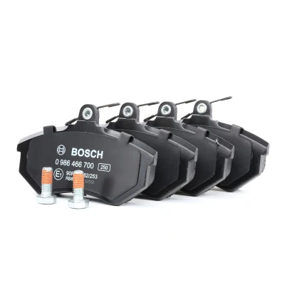 Bilde av BOSCH 0 986 466 700 Bremseklosser Low Metallic med antihyle blikk, skruer tilbehør AUDI: A4 B5 Avant, Sedan, Coupe B3