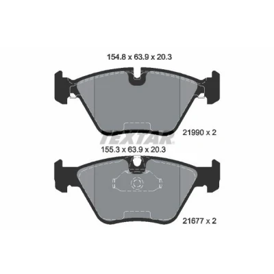 Bilde av TEXTAR 2199003 Bremseklosser klargjort for slitasjeindikator BMW: 5 Touring, Sedan