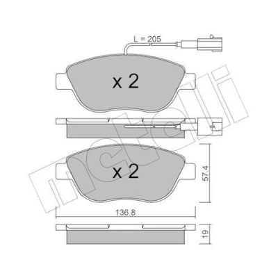 Bilde av Bremseklosser sett METELLI 22 0322 3