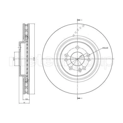 Bilde av METELLI 23 0842C Bremseskiver 345,0 32,0 5 67,0 ventilert spraylakkert MERCEDES BENZ: ML Klasse