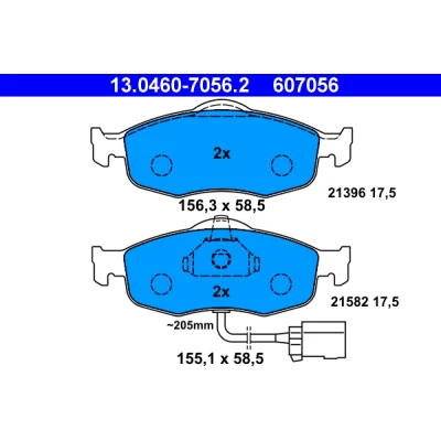 Bilde av ATE 13.0460 7056.2 Bremseklosser inkl. slitasjevarselkontakt FORD: MONDEO 1 Kombi, Cougar Coupé,