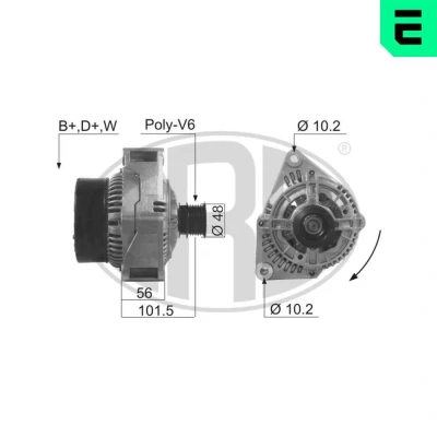 Bilde av ERA 210042A Dynamo 14V 90A MERCEDES BENZ: W124 Sedan, ML Klasse, G Klasse SUV