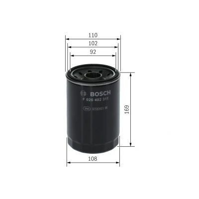 Bilde av BOSCH F 026 402 311 Drivstoffilter Påskruingsfilter